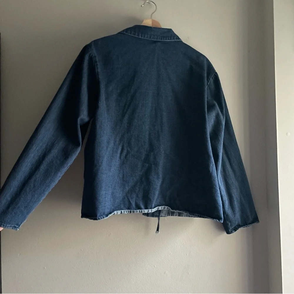 Denim Tie Closure Overcoat / Coverup - Picture 5 of 9